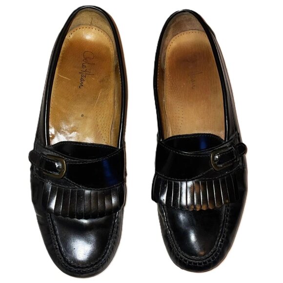 Cole Haan 03518 Black Leather Kiltie Monk Strap Loafers Men’s 10.5D Slip-On - Picture 1 of 6